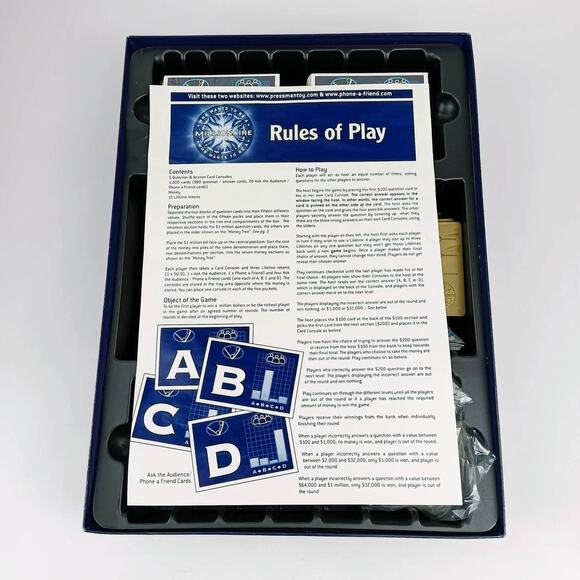 PRESSMAN Who Wants To Be A Millionaire Board Game 2000 COMPLETE SET‎ - Picture 4 of 5